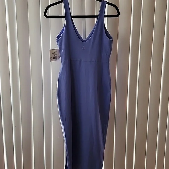 Beyond Yoga Spacedye Inspire Midi Dress In Periwinkle Cloud Heather NWT - Picture 4 of 7
